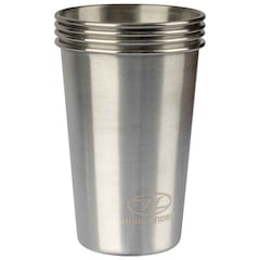 Highlander - Outdoor Camp Cup 500 ml 4 Stk. - Stahlbecher - Silver