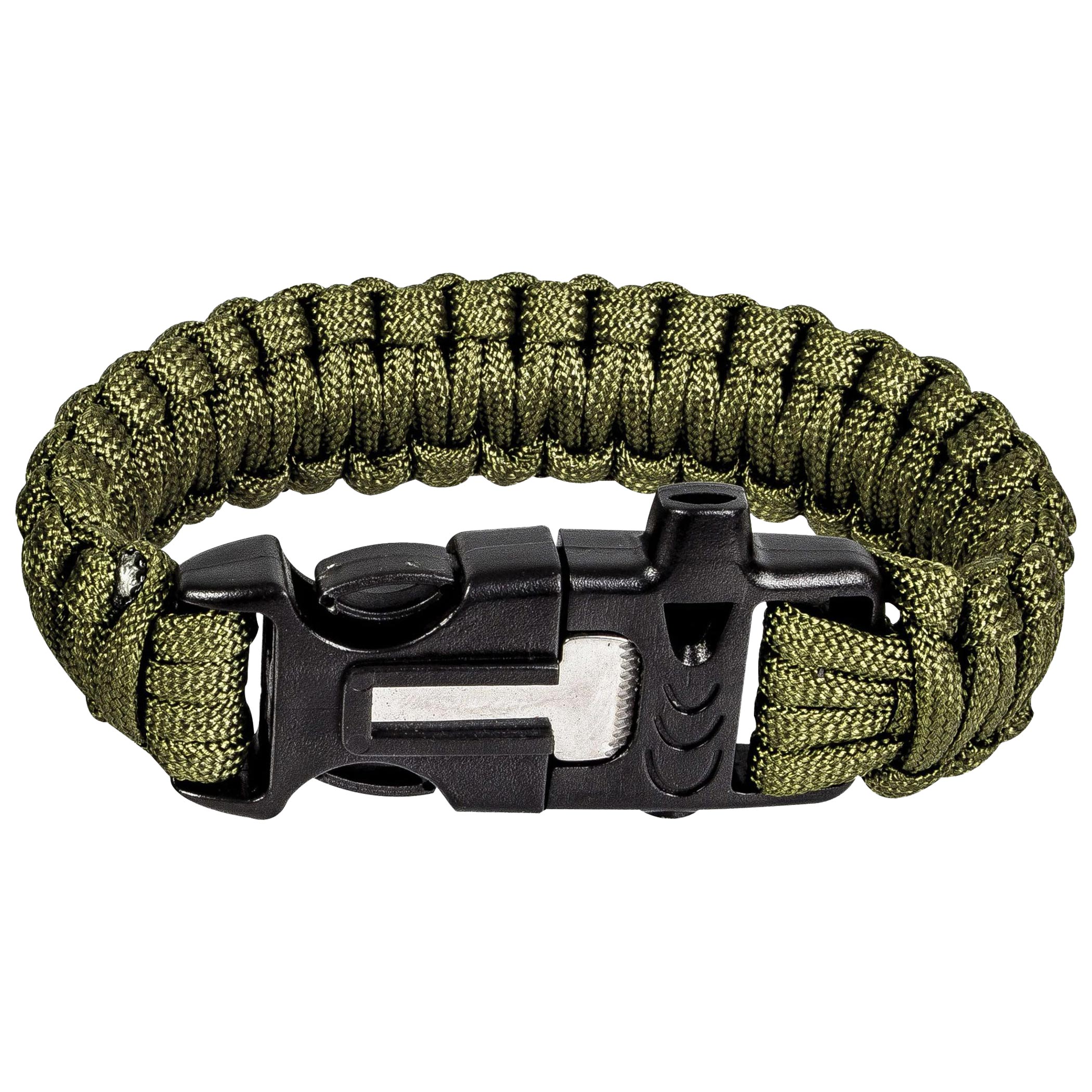 Paracord - Highlander Outdoor Armband mit Feuerstein – Olive