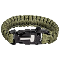 Paracord - Highlander Outdoor Armband mit Feuerstein – Olive