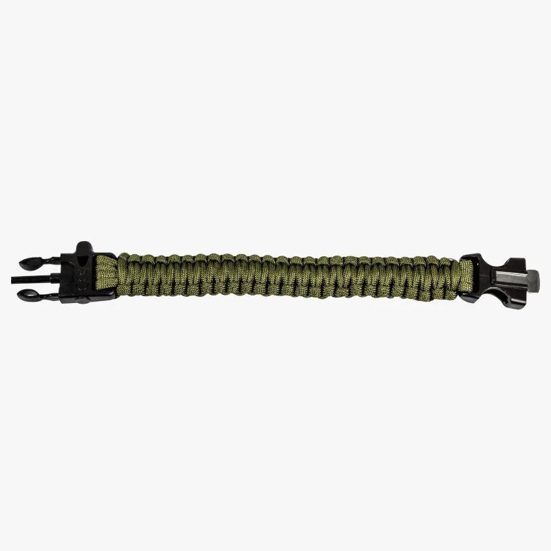 Paracord - Highlander Outdoor Armband mit Feuerstein – Olive