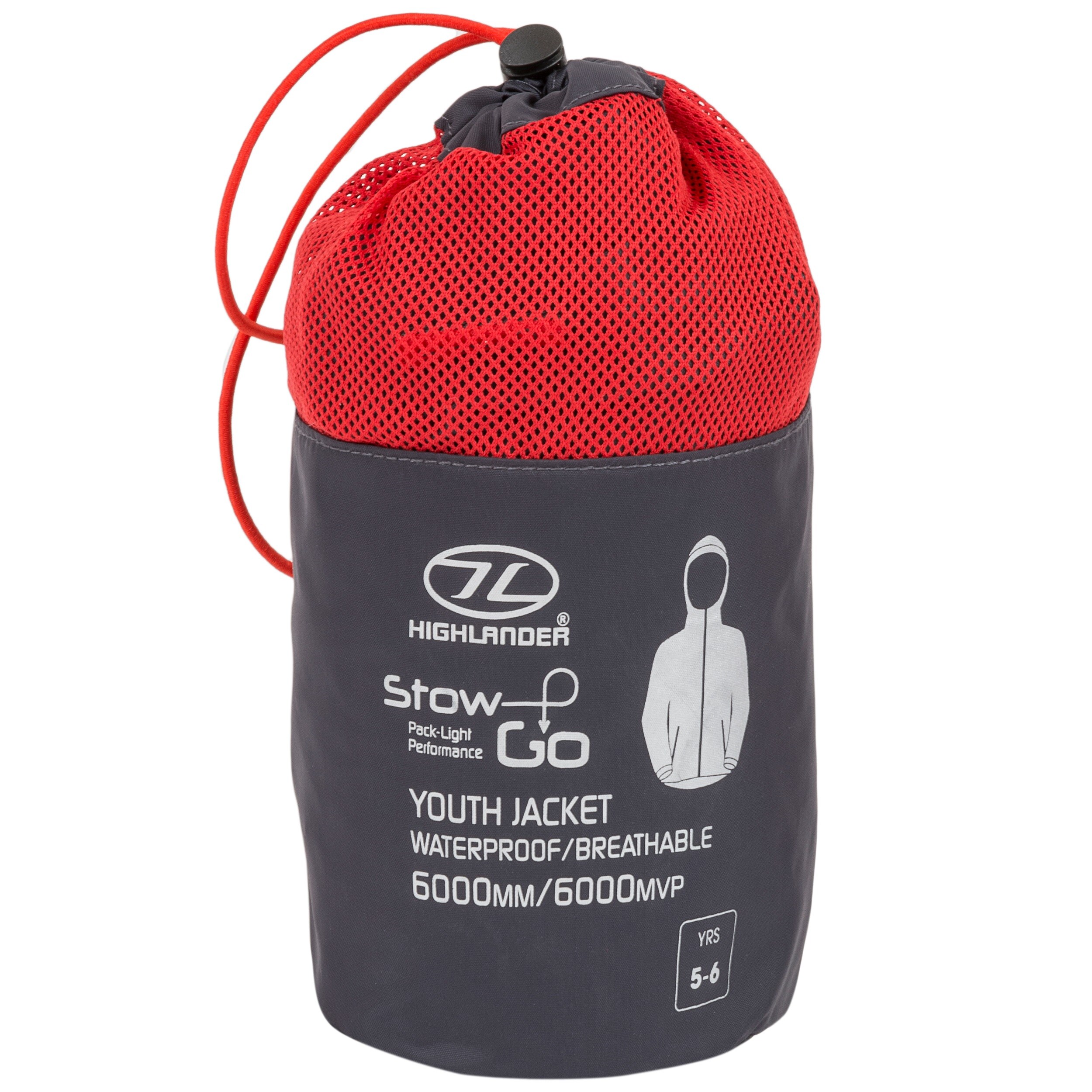 Highlander - Outdoor Stow & Go Waterproof Kinderjacke - Charcoal