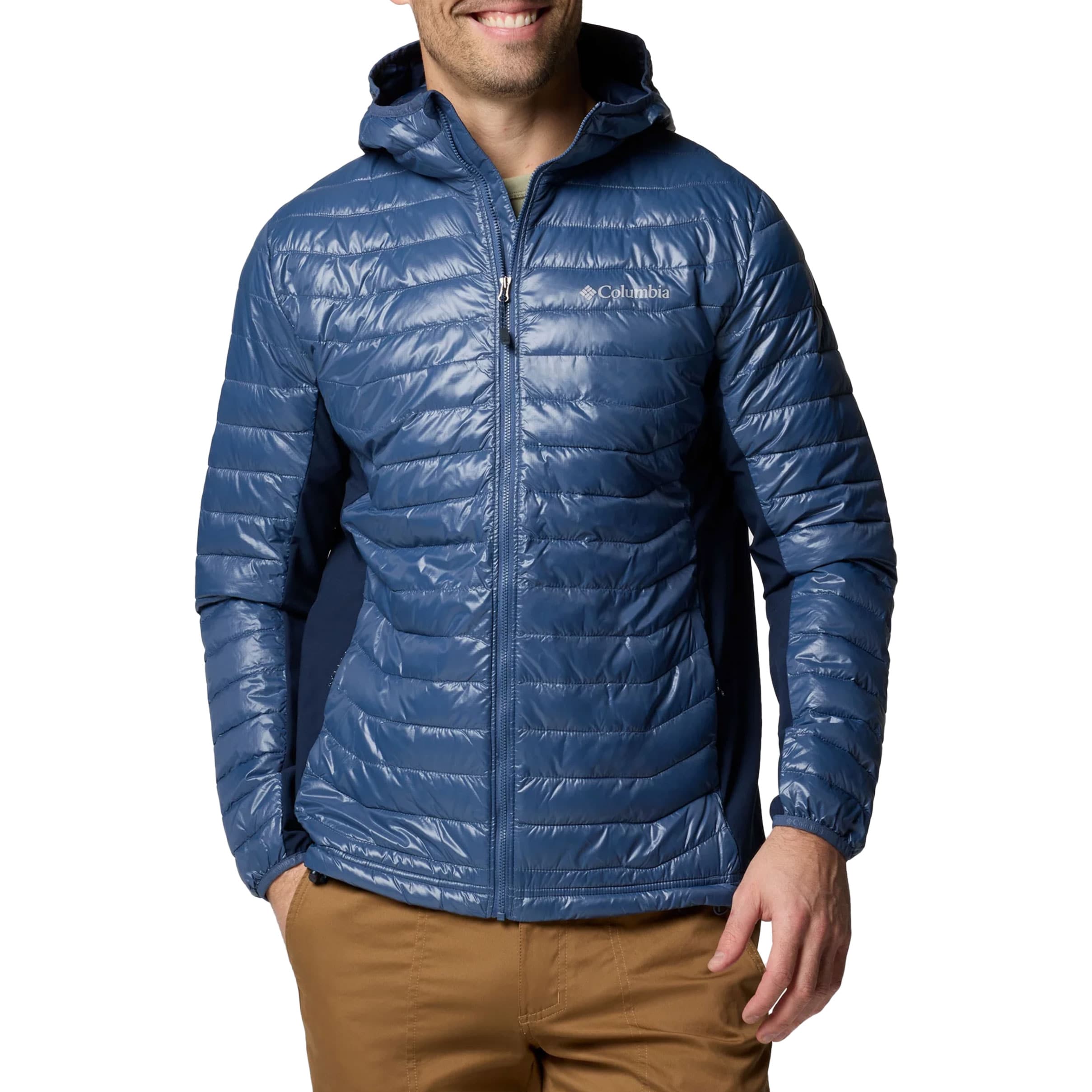 Columbia - Powder Pass Hooded Hybrid Puffer Jacket - Jacke - Dark Mountain/Collegiate Navy