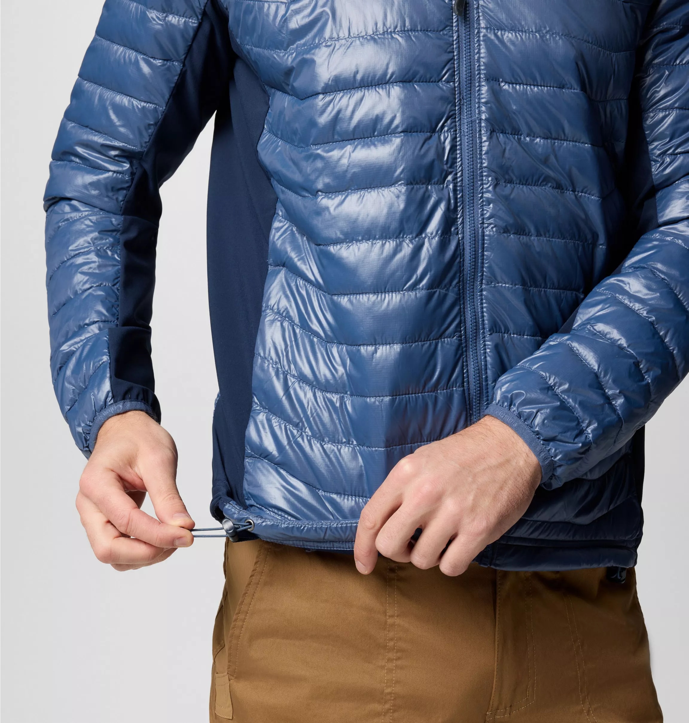 Columbia - Powder Pass Hooded Hybrid Puffer Jacket - Jacke - Dark Mountain/Collegiate Navy