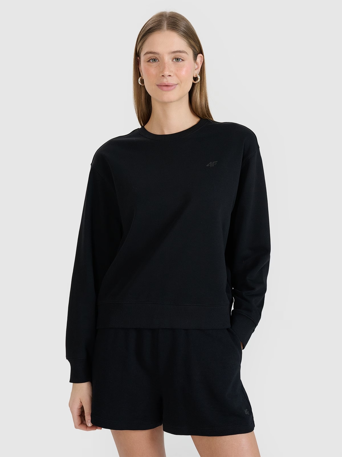 4F - F1765 Damen Sweatshirt - Schwarz