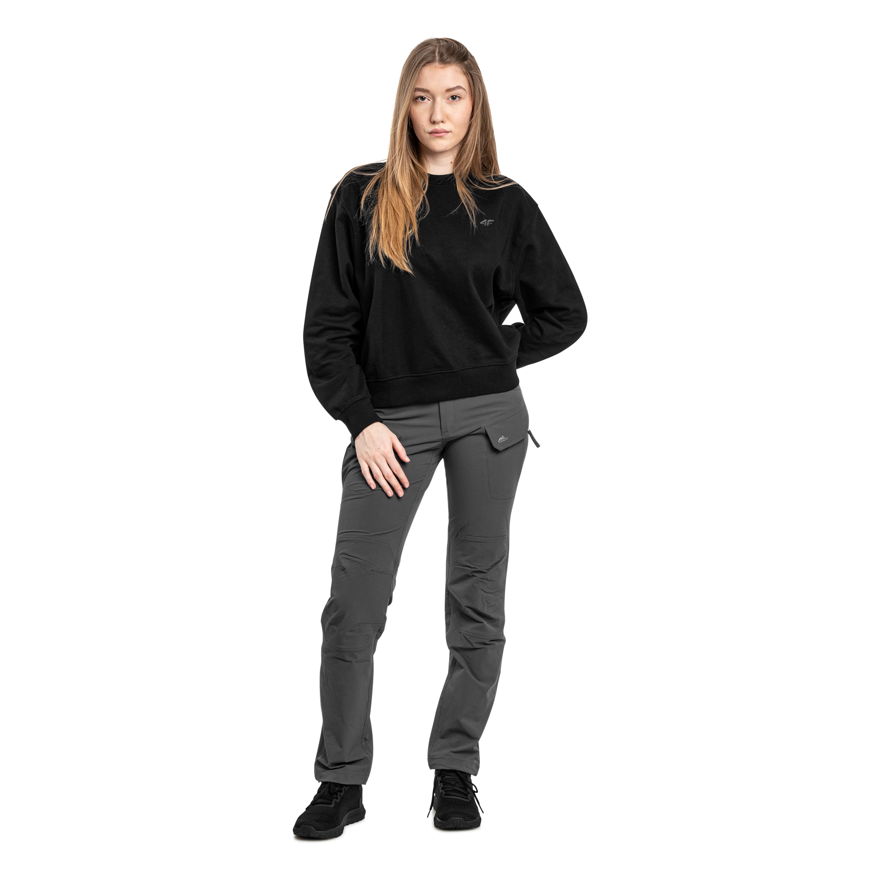 4F - F1765 Damen Sweatshirt - Schwarz