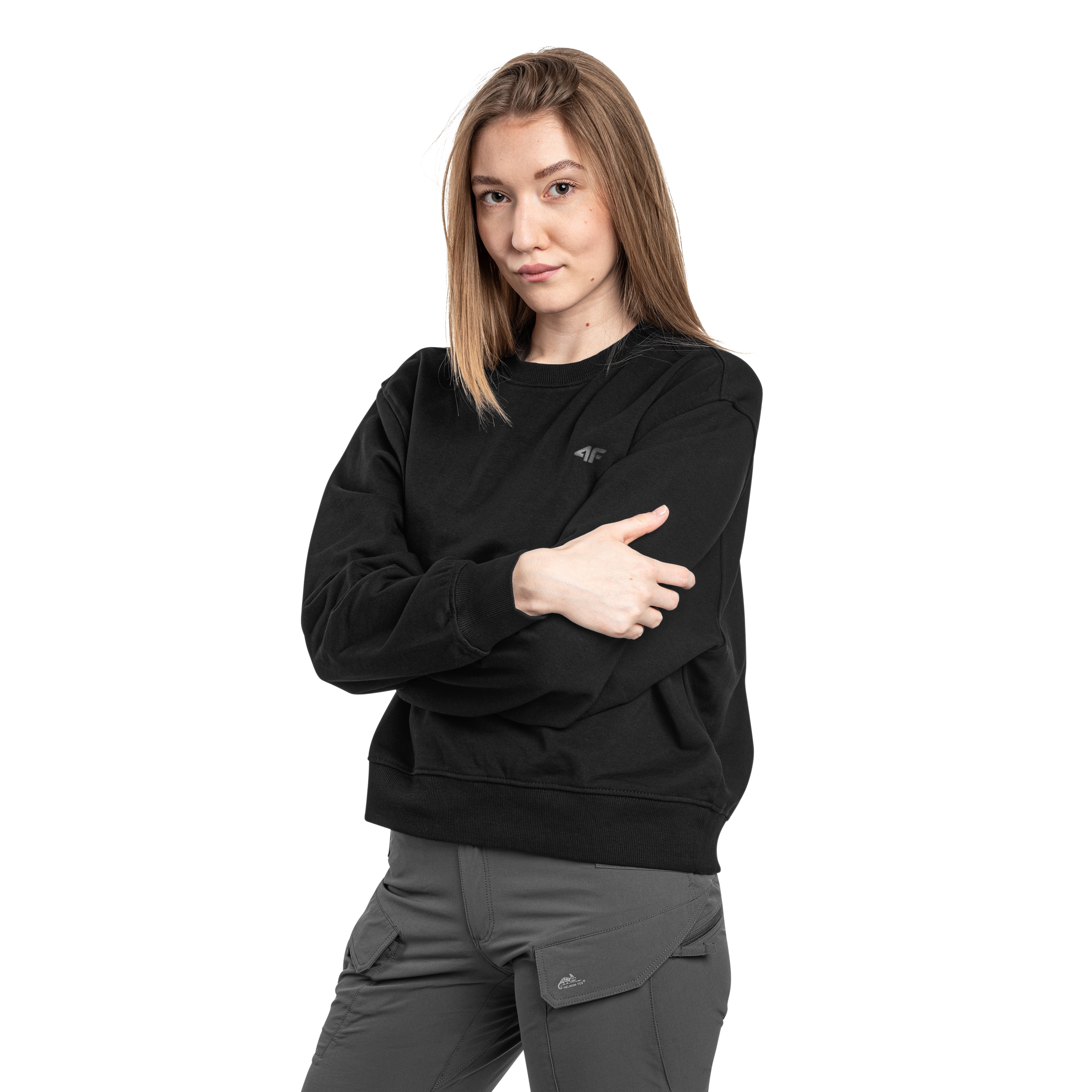 4F - F1765 Damen Sweatshirt - Schwarz