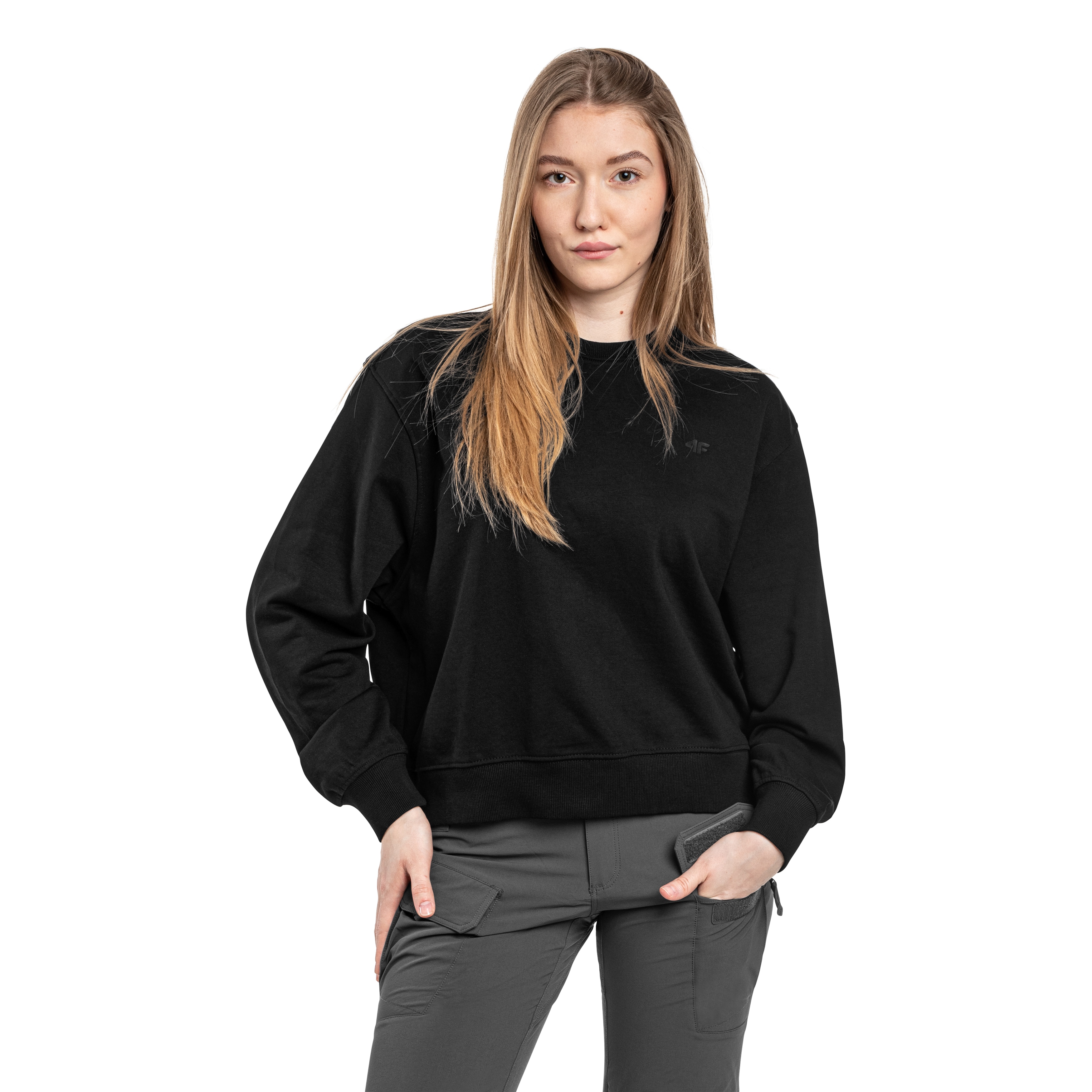 4F - F1765 Damen Sweatshirt - Schwarz