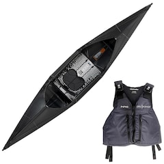 Oru Kayak Beach LT Sport Kanu - Black + Oru Kayak PFD Schwimmweste - Set