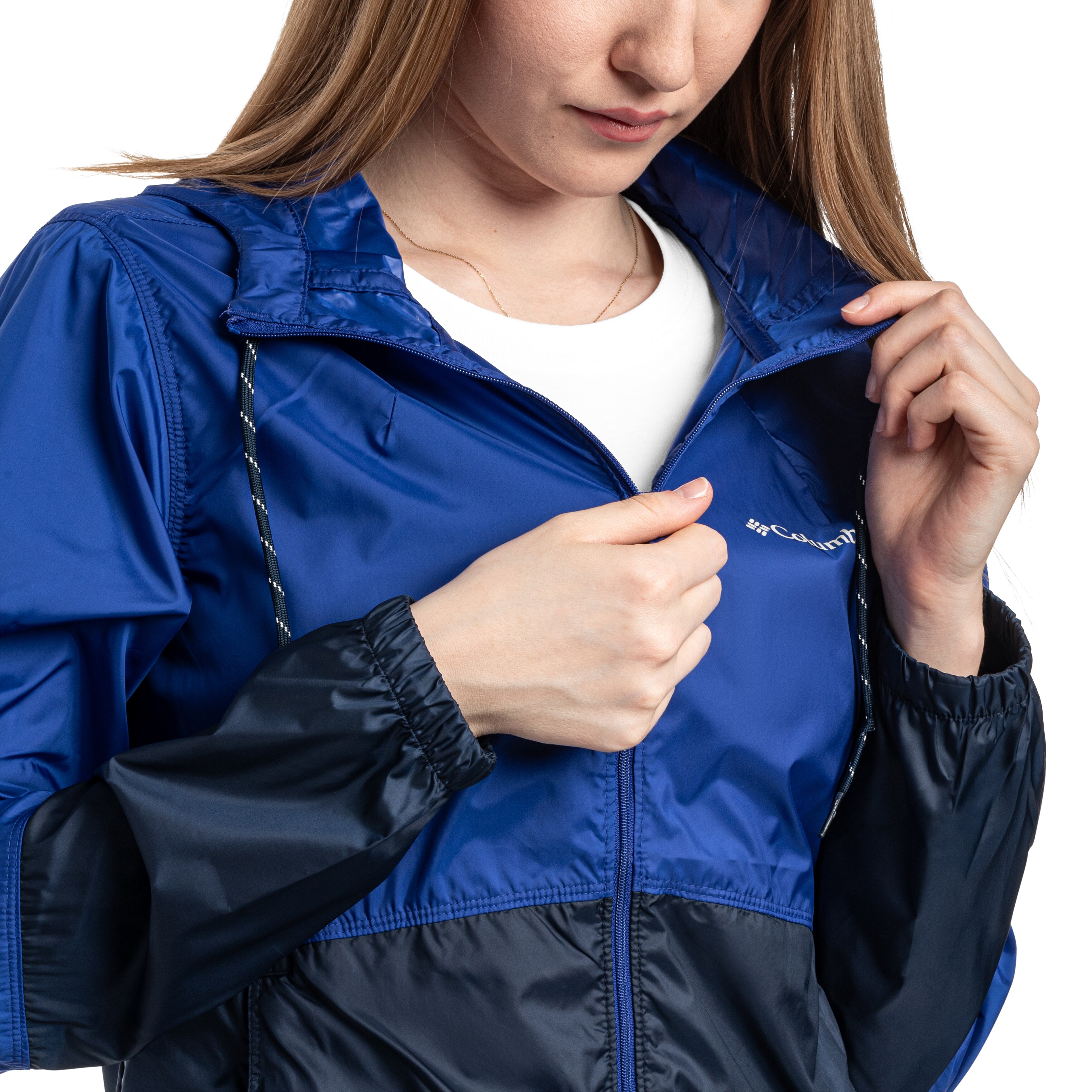 Columbia - Flash Forward II Hooded Windbreaker - Damenjacke - Clematis Blue/Collegiate Navy