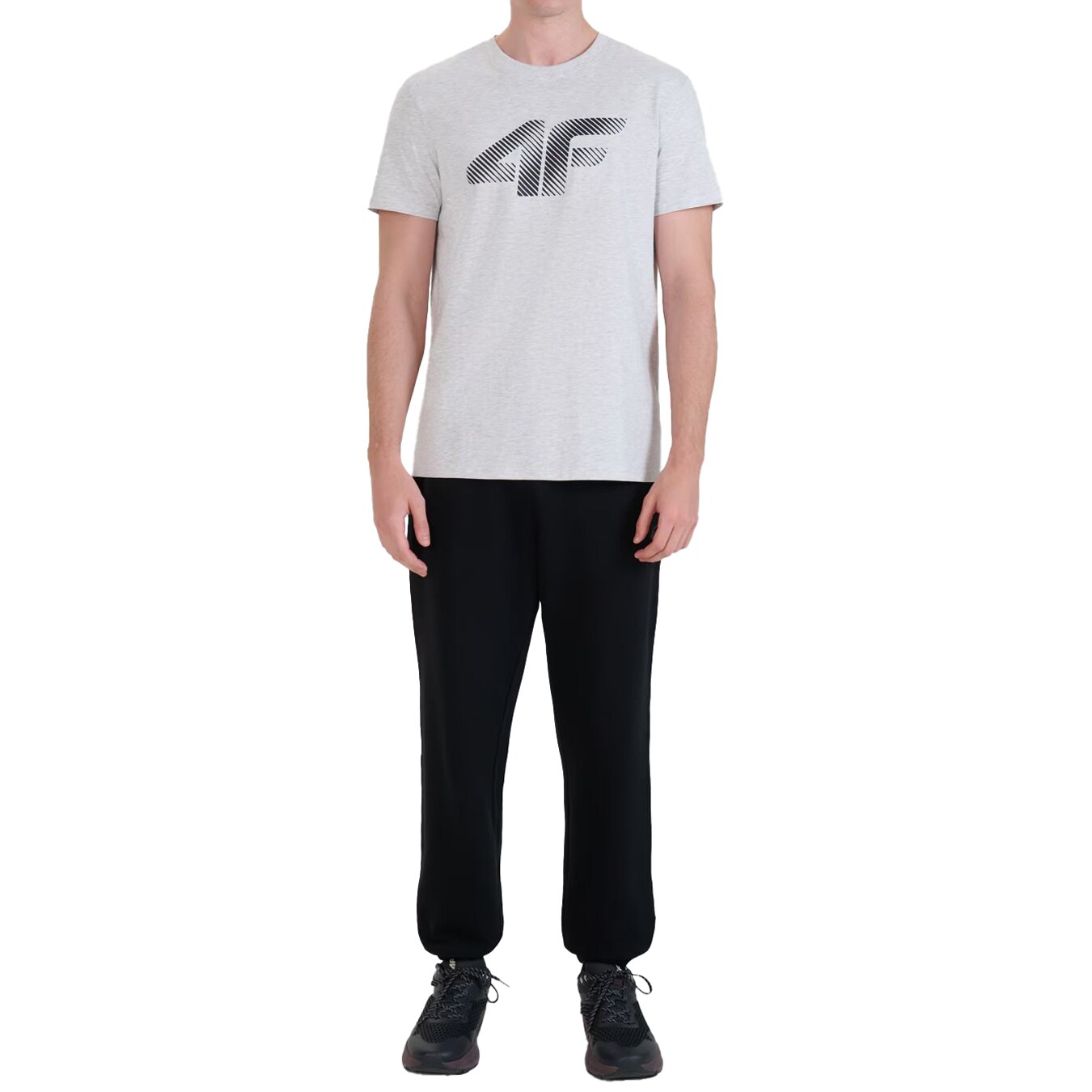 4F - M2257 T-Shirt - Cooles Hellgrau Melange
