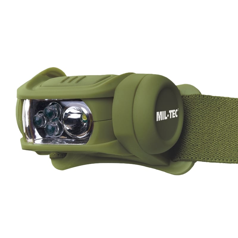 Mil-Tec - LED 4 Color Olive Stirnlampe - 65 Lumen