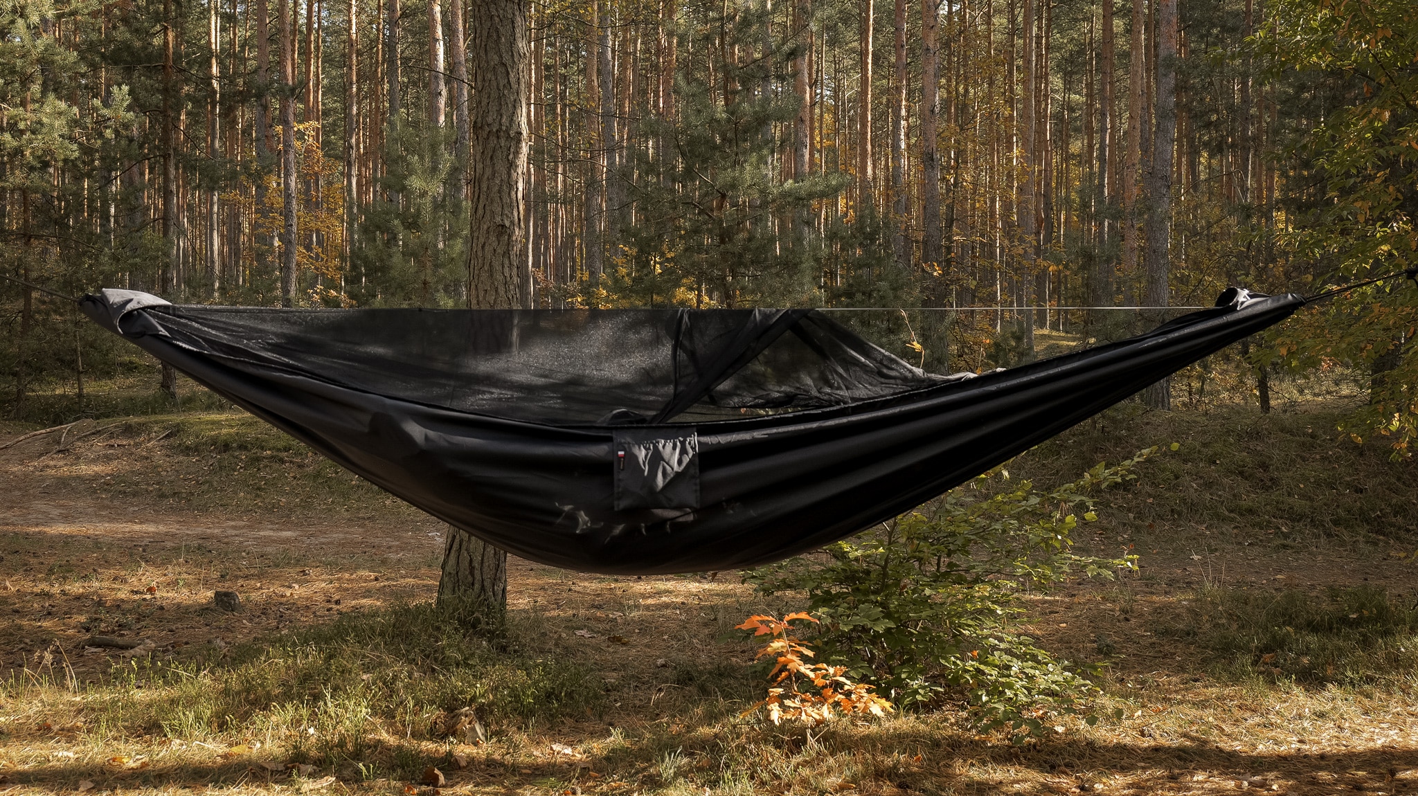 TigerWood - Libelle V1 Long Pocket Black Hängematte - mit Moskitonetz