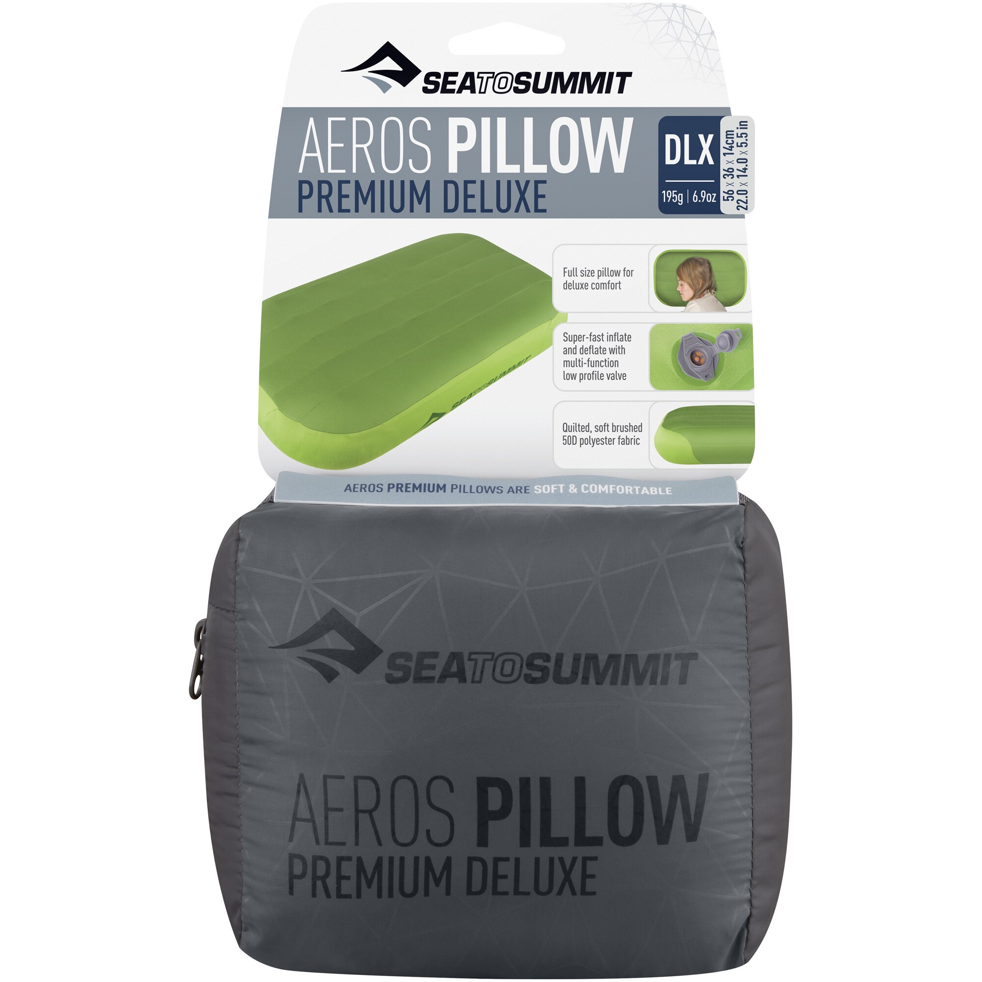 Sea To Summit - Aeros Premium Pillow Deluxe Kissen - Grey