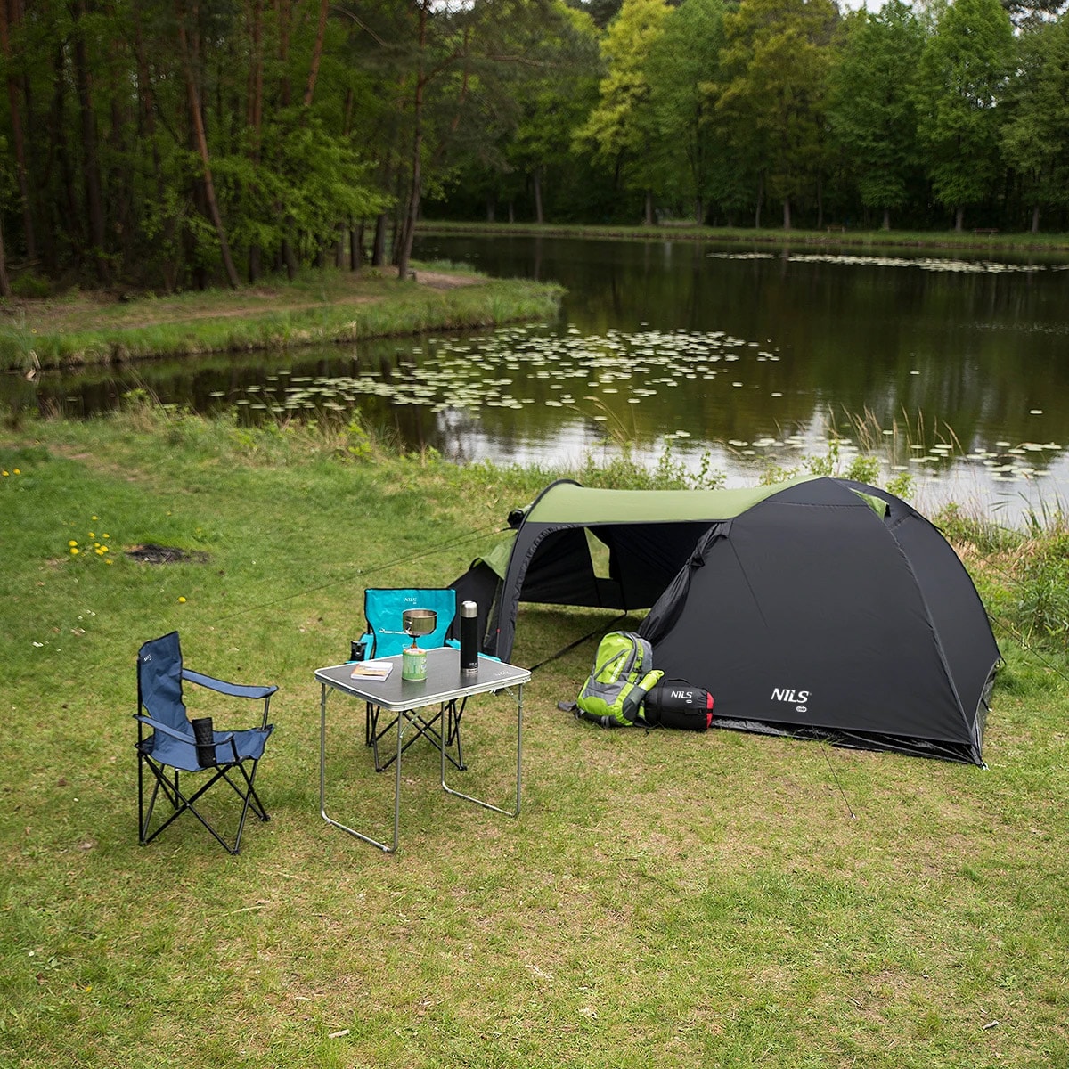 Nils - Camp Trekker NC6012 - 4-Personen Zelt - schwarz-grün
