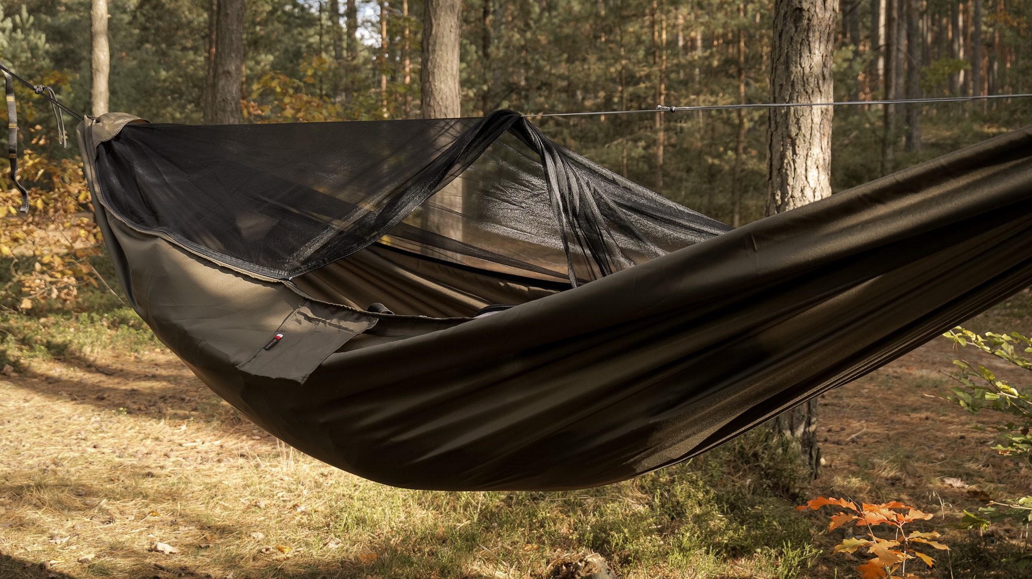 TigerWood - Libelle V2 Pocket Khaki Ultraleichte Hängematte - mit Moskitonetz