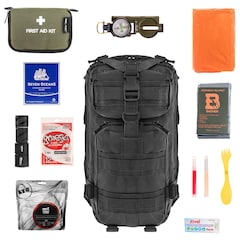 Badger Outdoor - Recon Notfallrucksack 25 l Black V2 - mit Ausrüstung