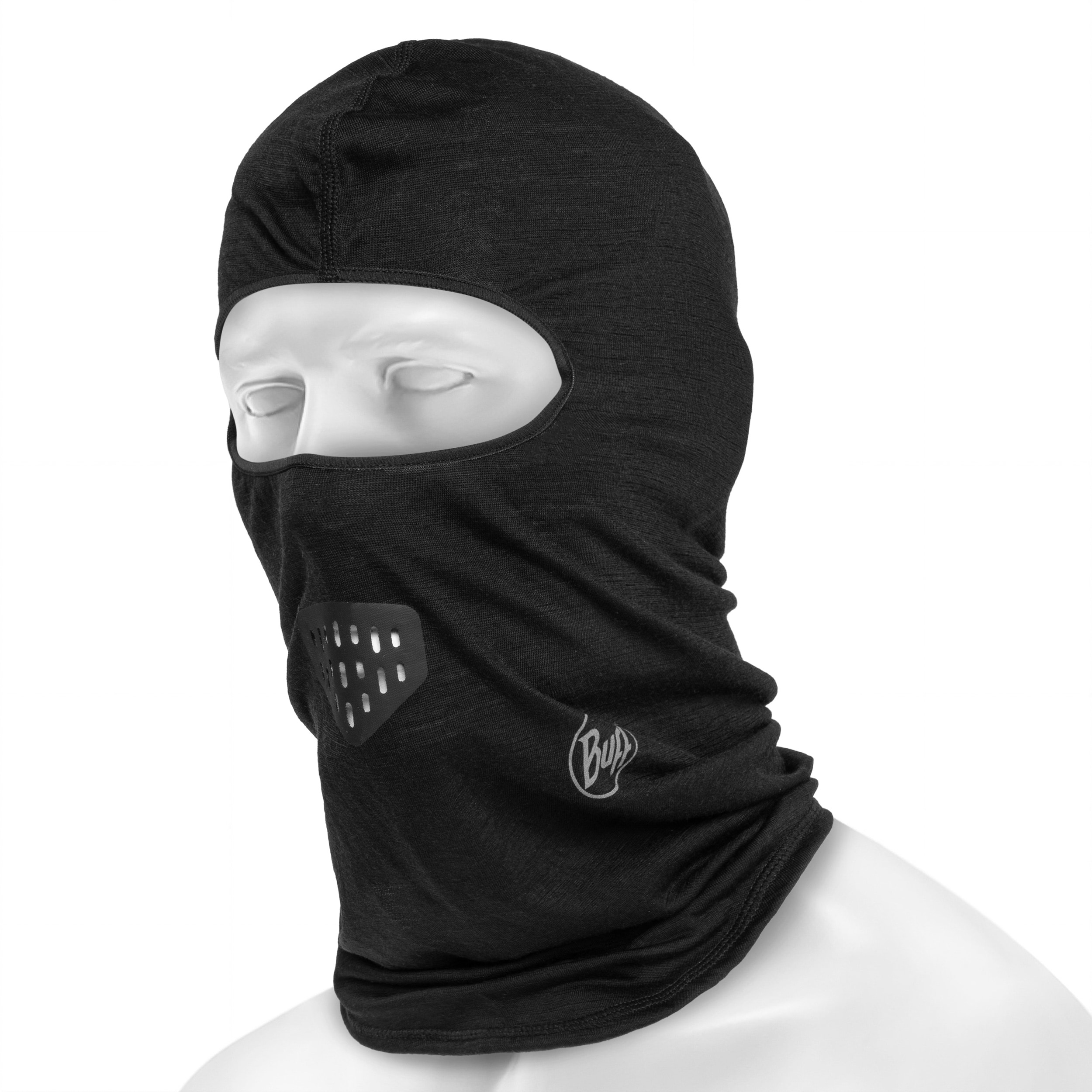 Buff - Merino Wool - Sturmhaube - Solid Black