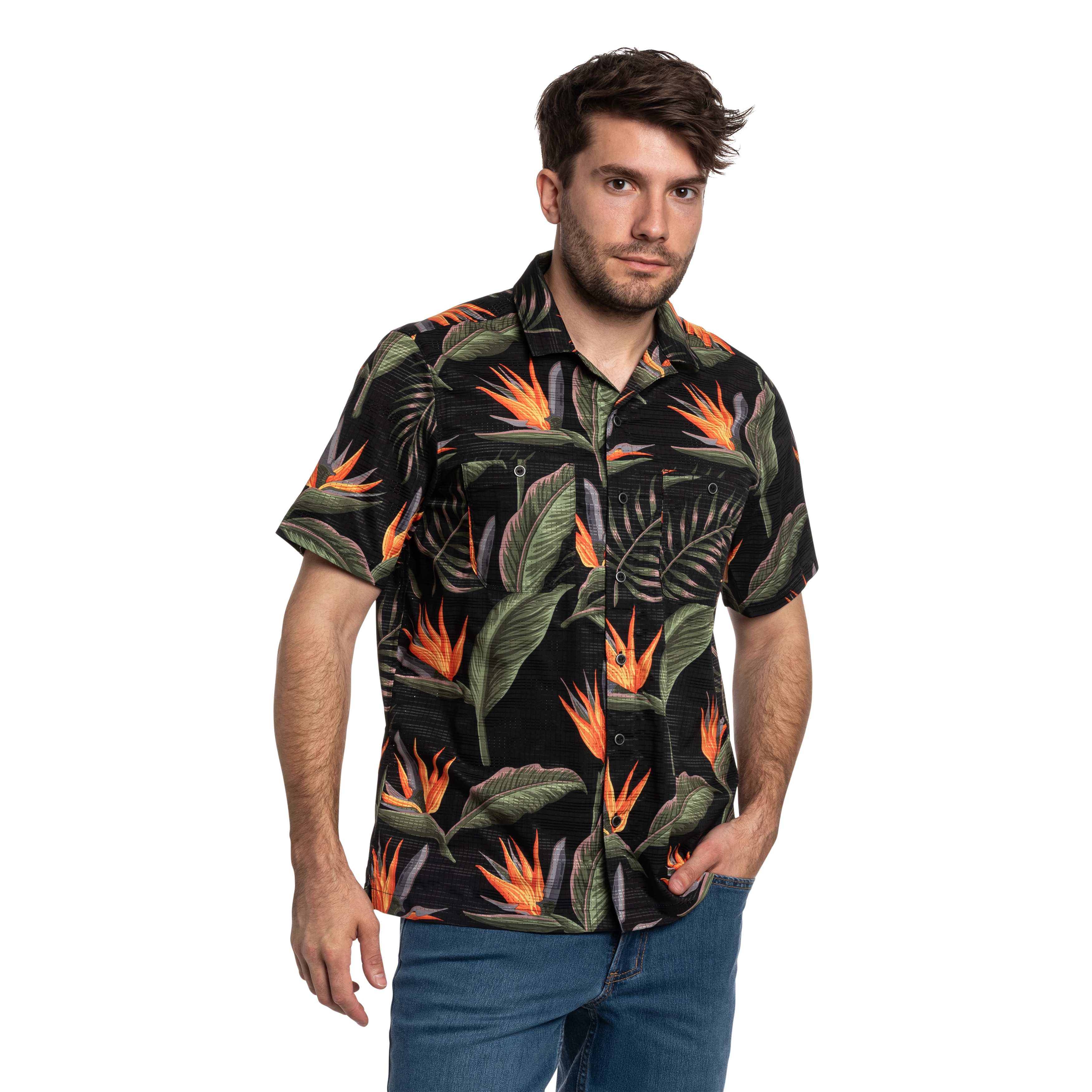 5.11 Tactical - Adventure Print Short Slevee Hemd - Black Knives of Paradise
