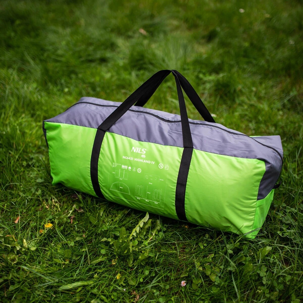 Nils - Camp Highland IV NC6431 - 4-Personen-Zelt - Grün-grau