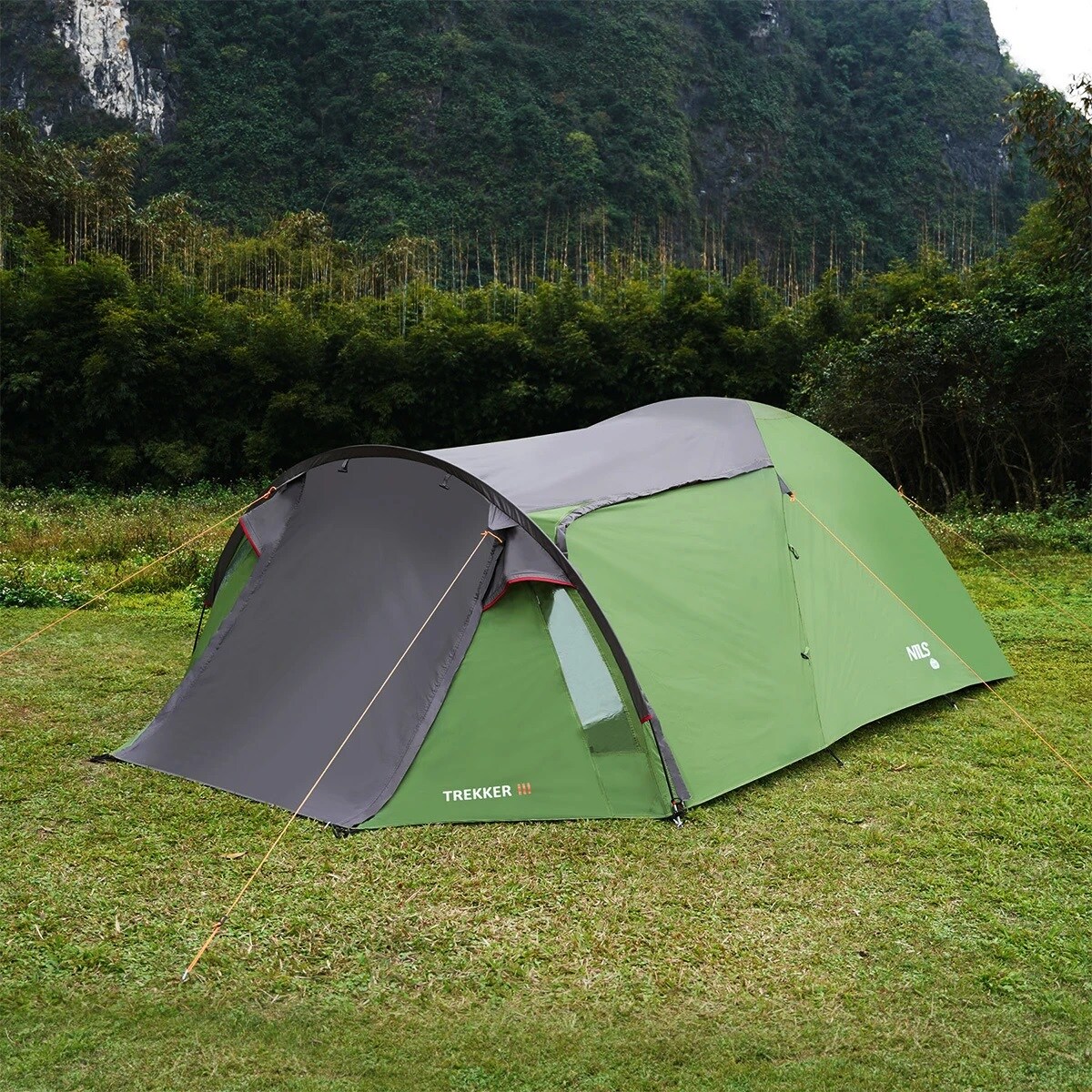 Nils - Camp Trekker III NC6312 3-Personen Zelt - Schwarz-Grün