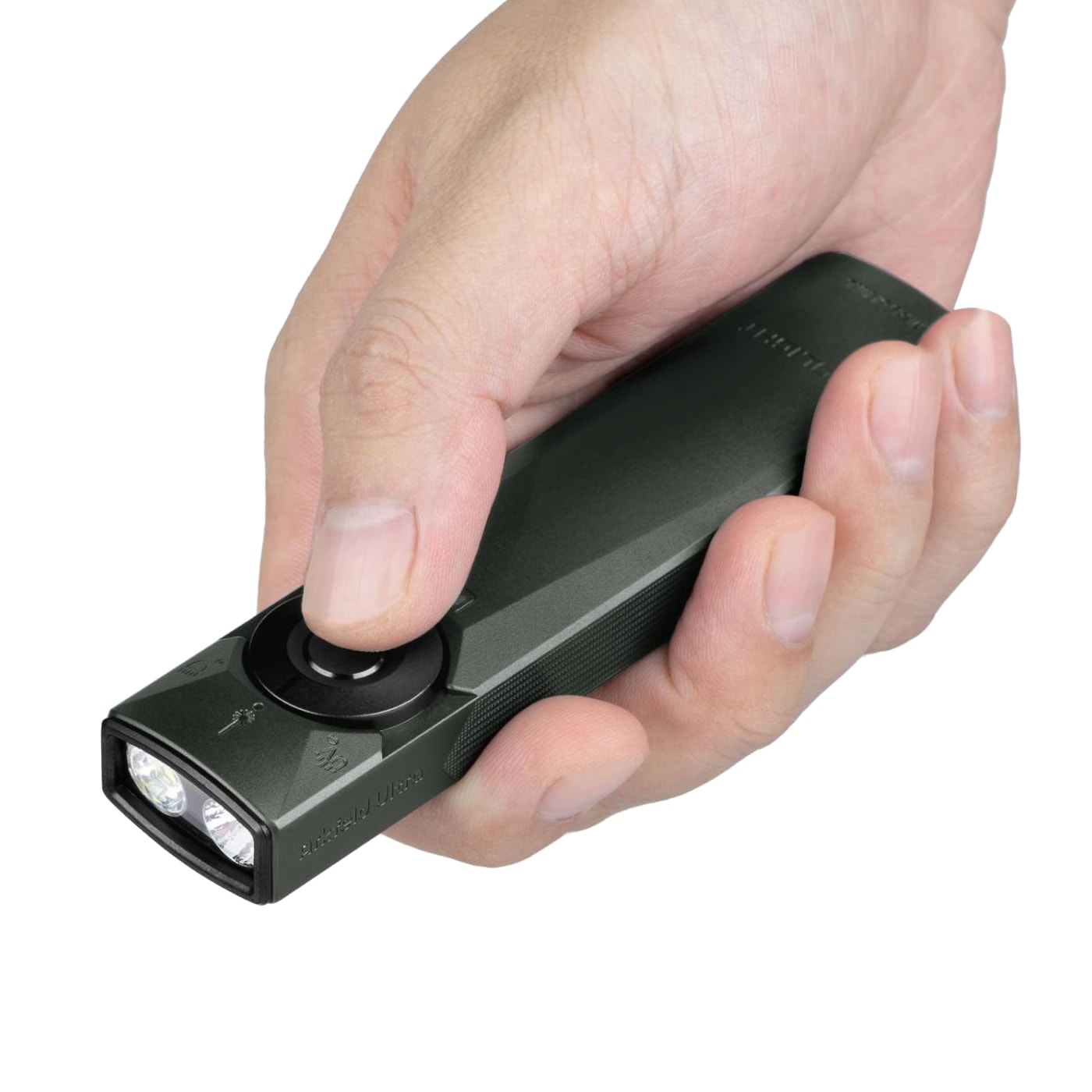 Olight - Arkfeld Ultra UV Cool White Olive Grey - Taschenlampe mit Laserpointer - 1400 Lumen