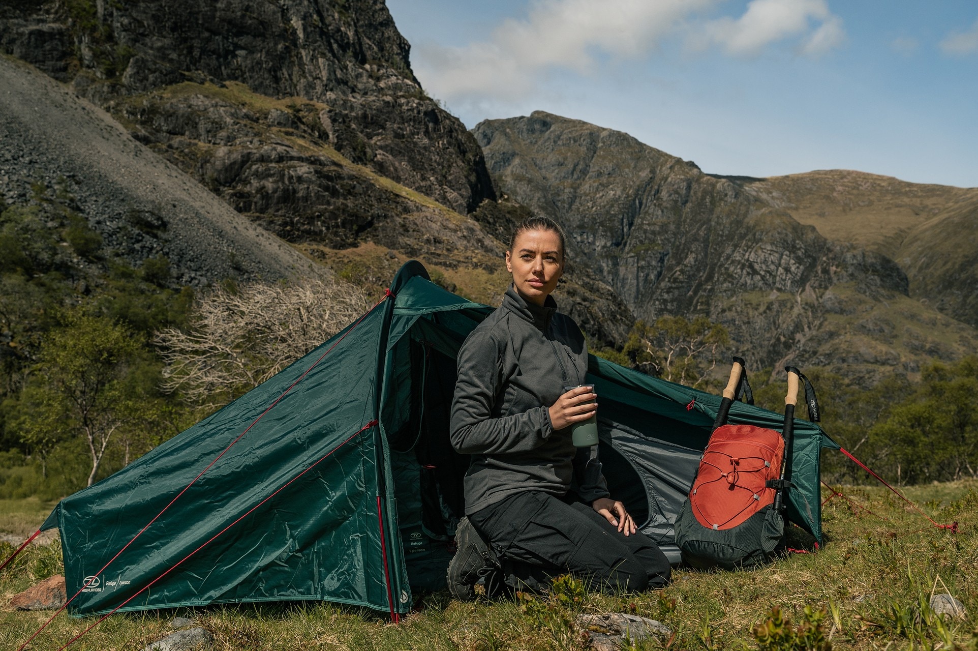 Highlander - Outdoor Refuge 1-Personen Zelt - Pine Green