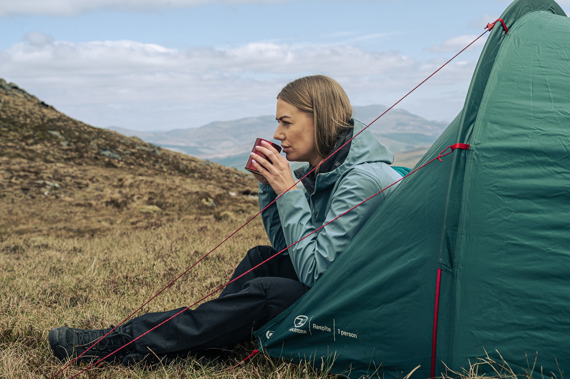Highlander - Outdoor Respite Tunnel Tent - 1-Personen Zelt - Pine Green
