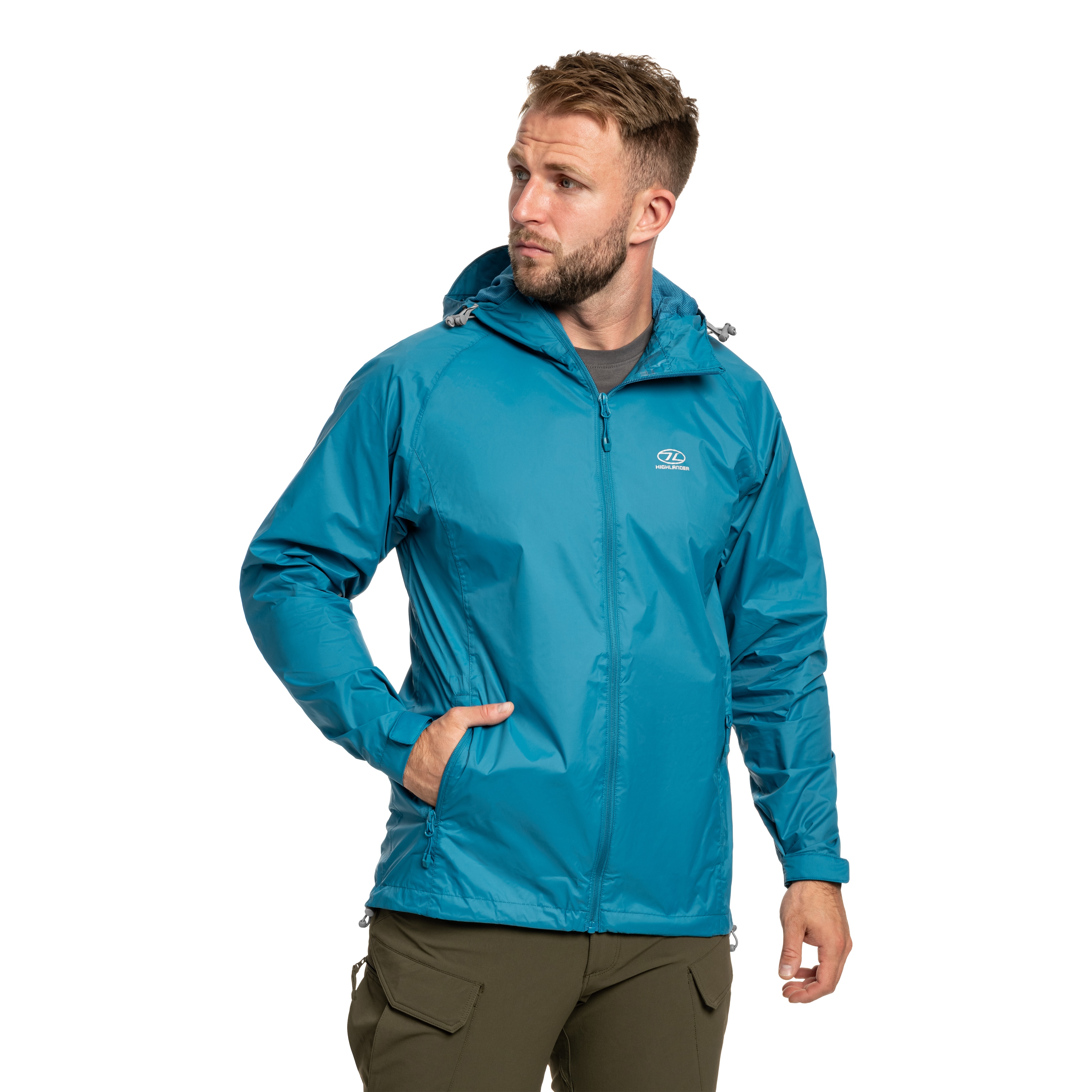 Highlander - Outdoor Stow & Go Pack Away V2 Jacke - Petrol Blue