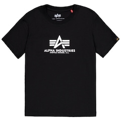 Alpha Industries - Basic Big Logo Puff Print Damen-T-Shirt - Black