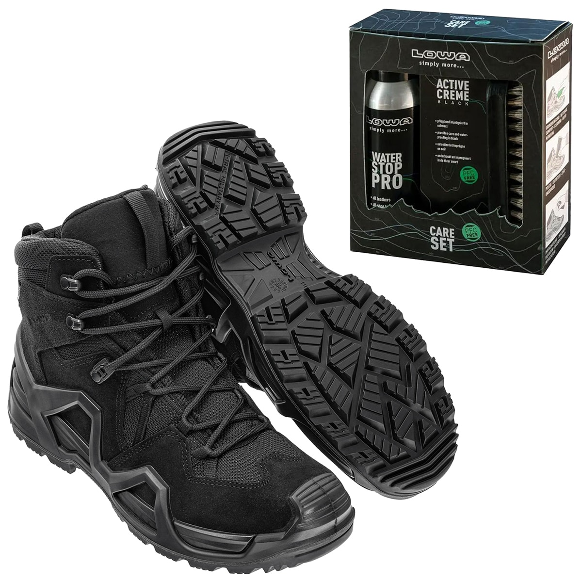 Lowa - Zephyr MK2 GTX MID TF Damenschuhe Black + Lowa Care Set Reinigungsset für Schuhe