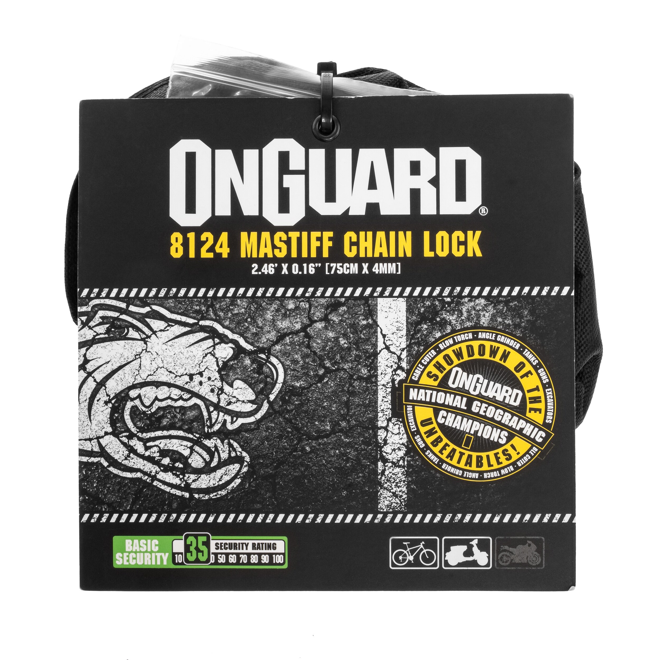 OnGuard - Mastiff 8124 Fahrradschloss - Kette 75 cm x 4 mm