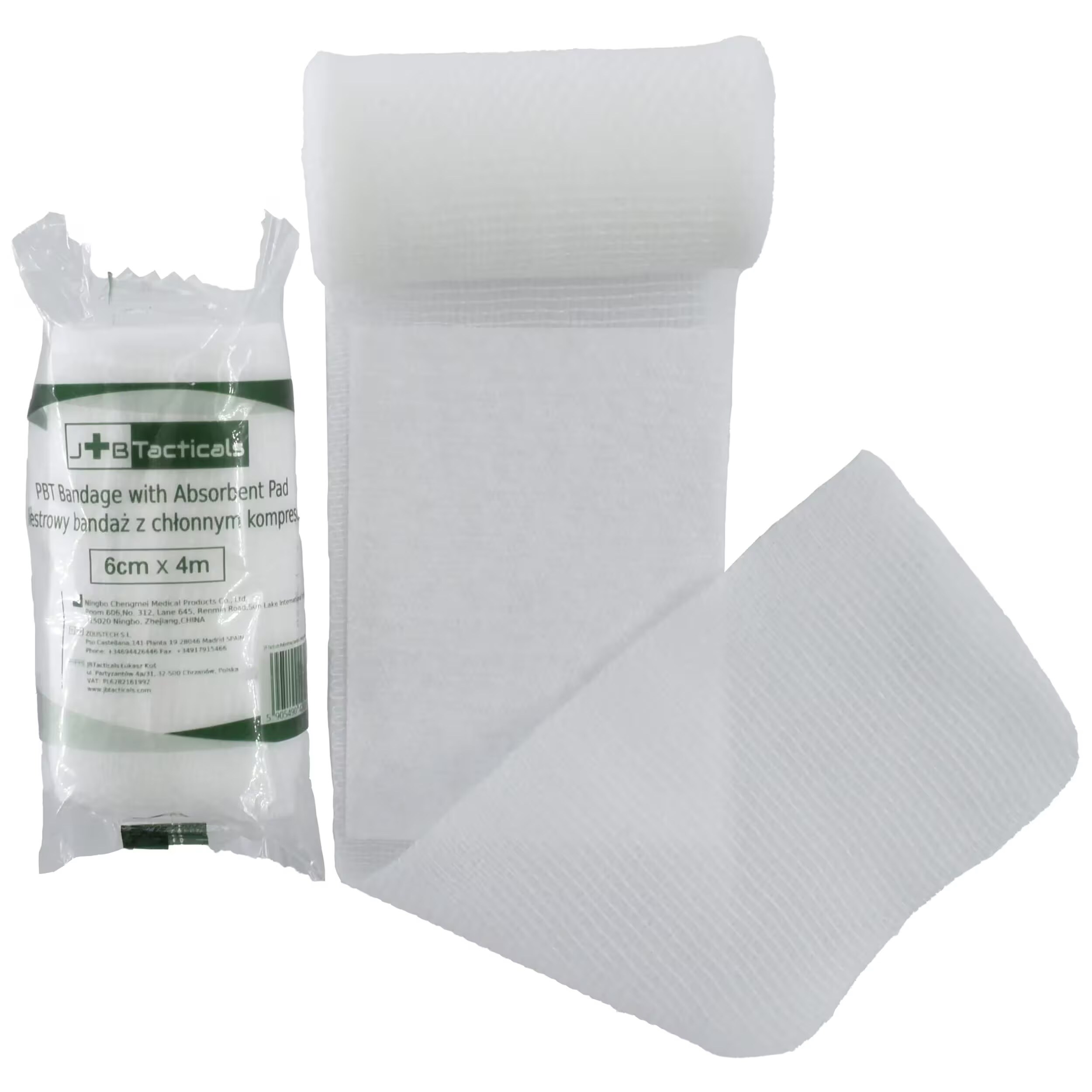 JB Tacticals - PBT Elastische Bandage mit Kompresse 6 cm x 4 m - 4 Stk.