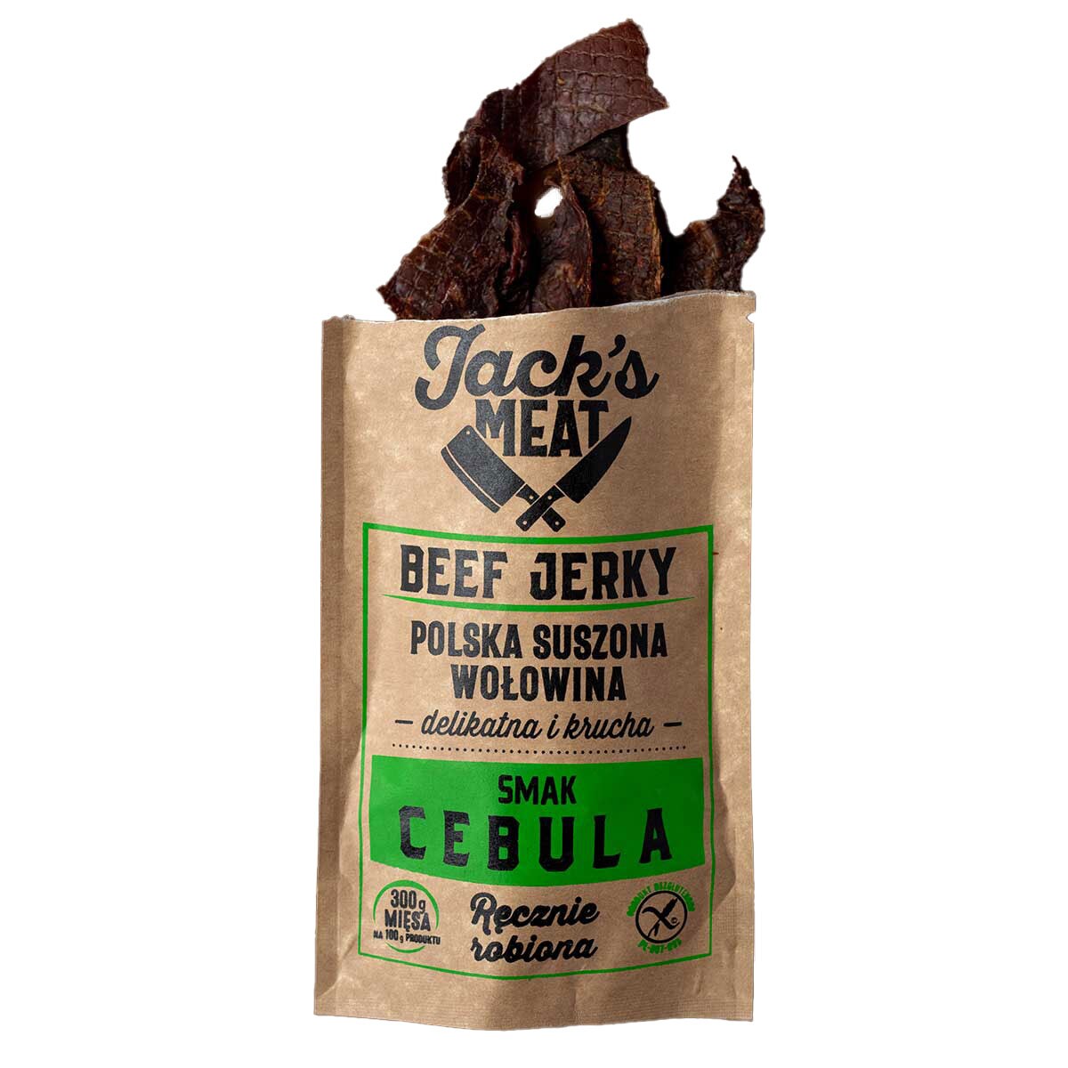 Jack's Meat - Beef Jerky Getrocknetes Rindfleisch mit Zwiebelgeschmack, 30 g - 3 Stk.