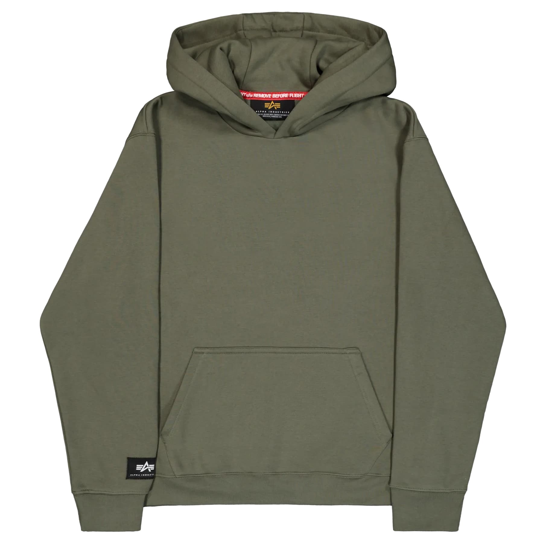 Alpha Industries - Label Backprint Hoodie Sweatshirt - Dark Olive