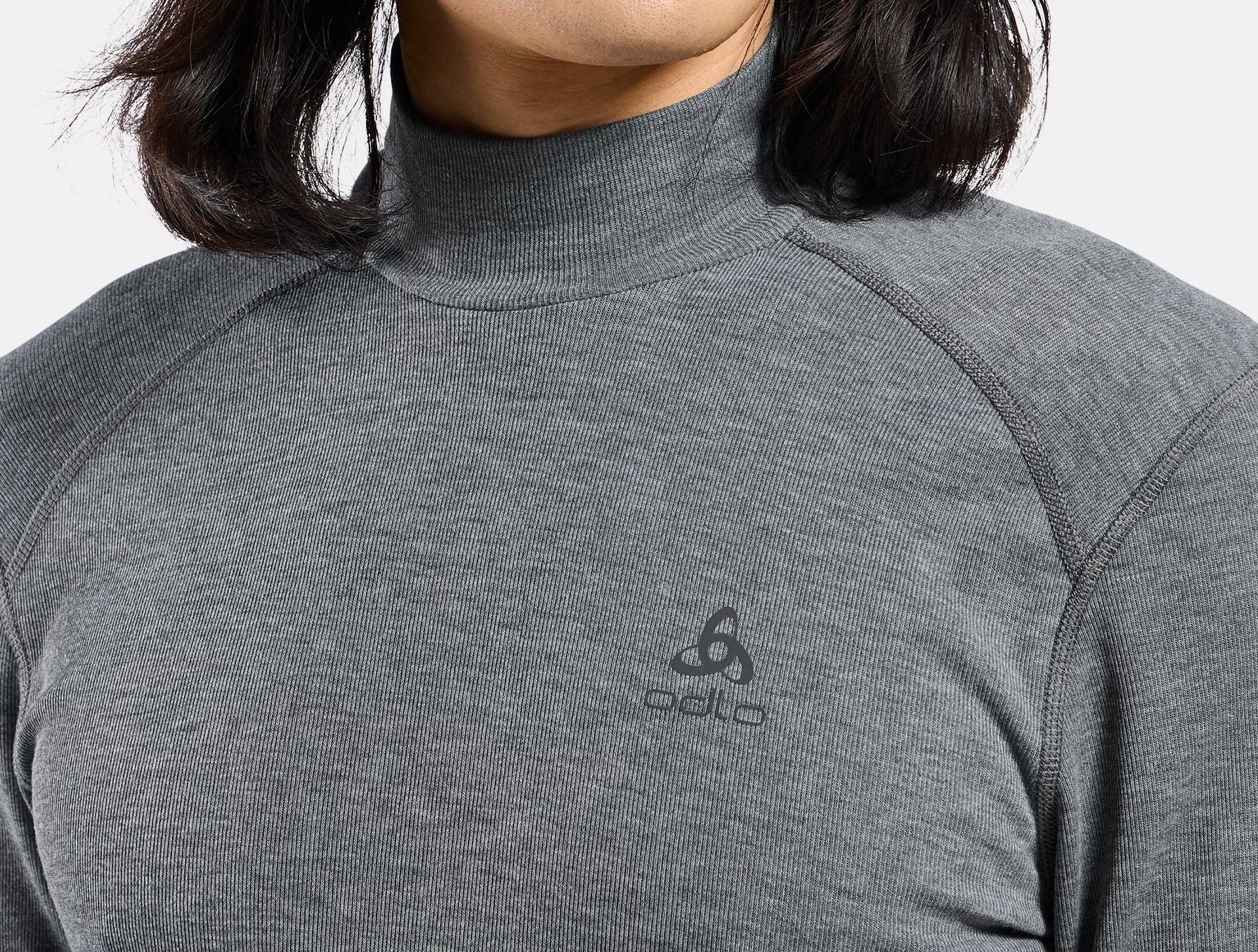 Odlo - Active Warm Base Layer Turtleneck Thermo-T-Shirt - Odlo Steel Grey Melange