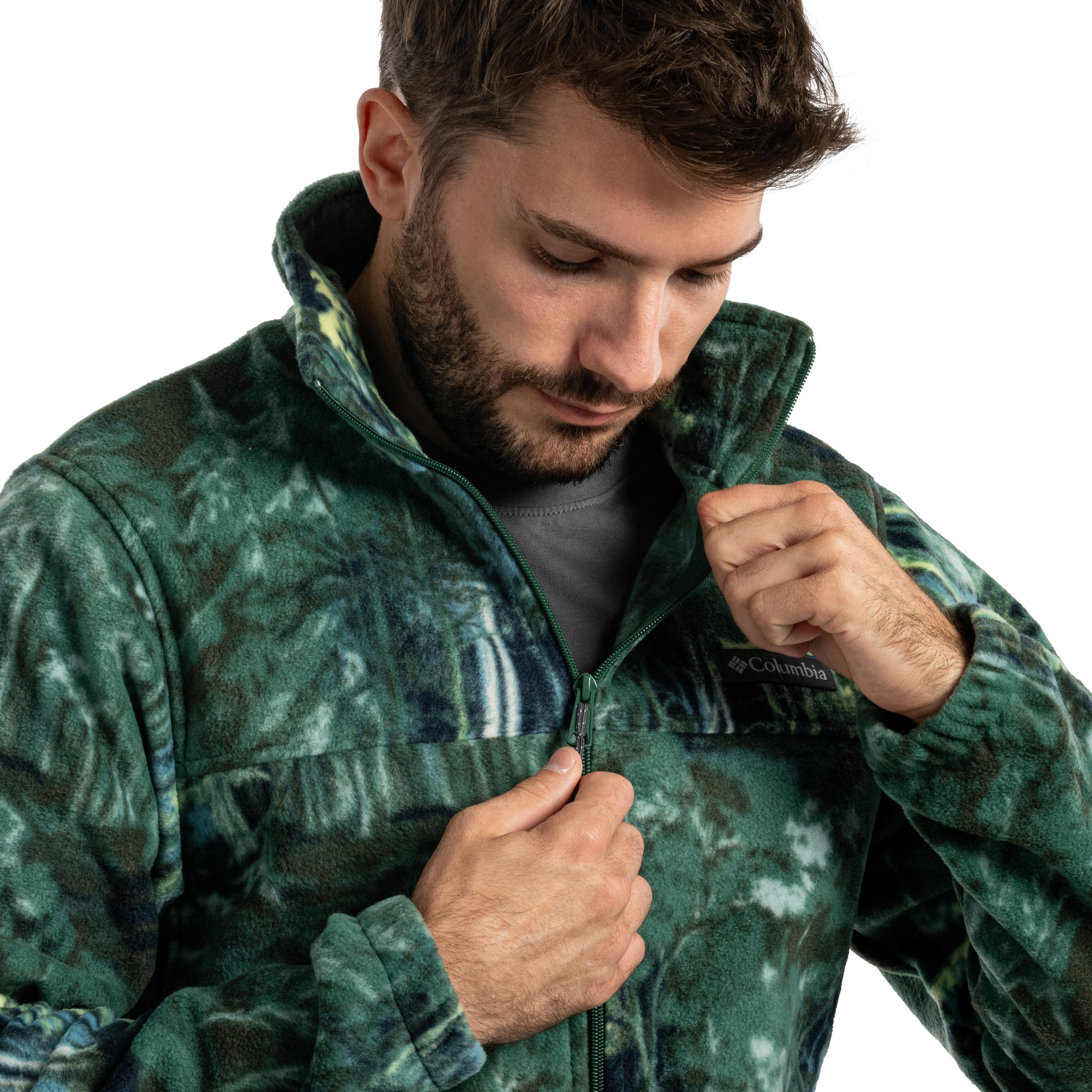 Columbia - Steens Mountain Printed Jacket Fleece - Rain Forest