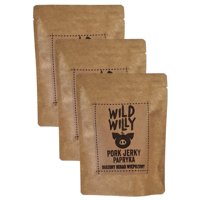 Wild Willy - Pork Jerky Getrocknetes Schweinefleisch Paprika 30 g - 3 Stk.