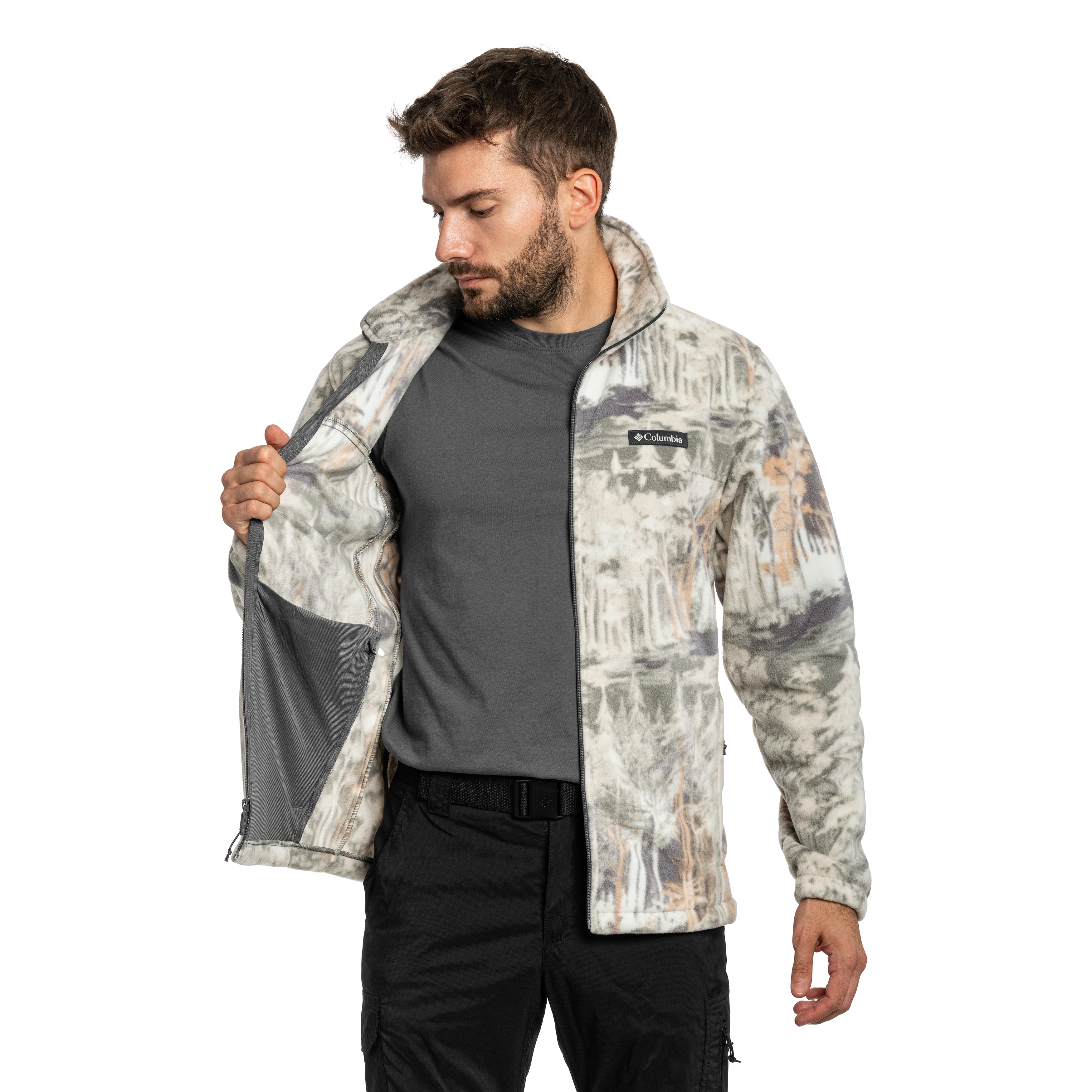 Columbia - Steens Mountain Printed Jacket - Fleecejacke - City Grey Deschutestrees