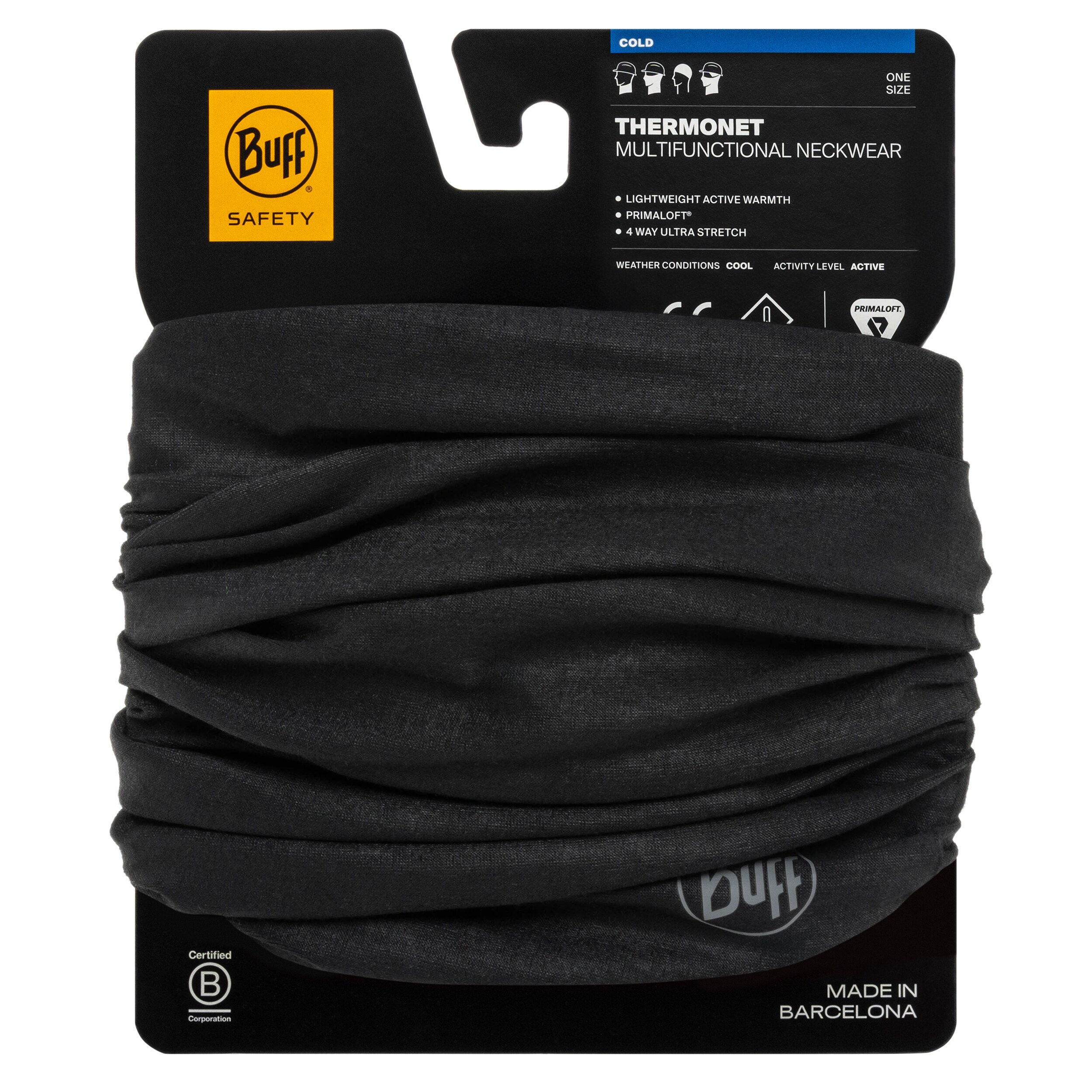 Buff - Safety Thermonet Neckwear Schlauchschal - Solid Black
