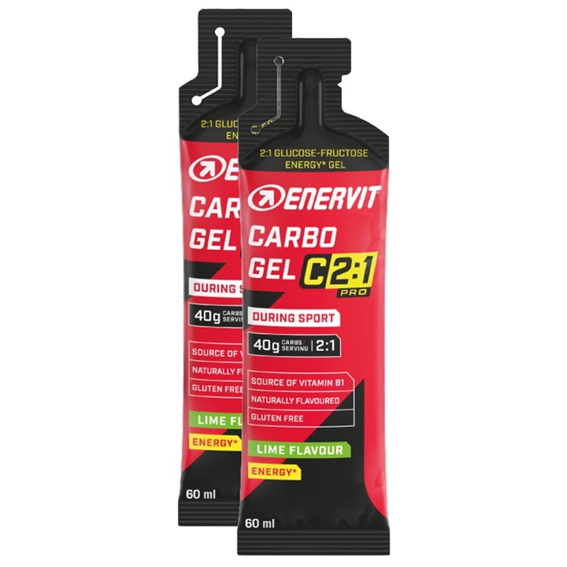 Enervit Sport - Sport Carbo Gel C2:1PRO - Energiegel - 2 x 60 ml - Limette