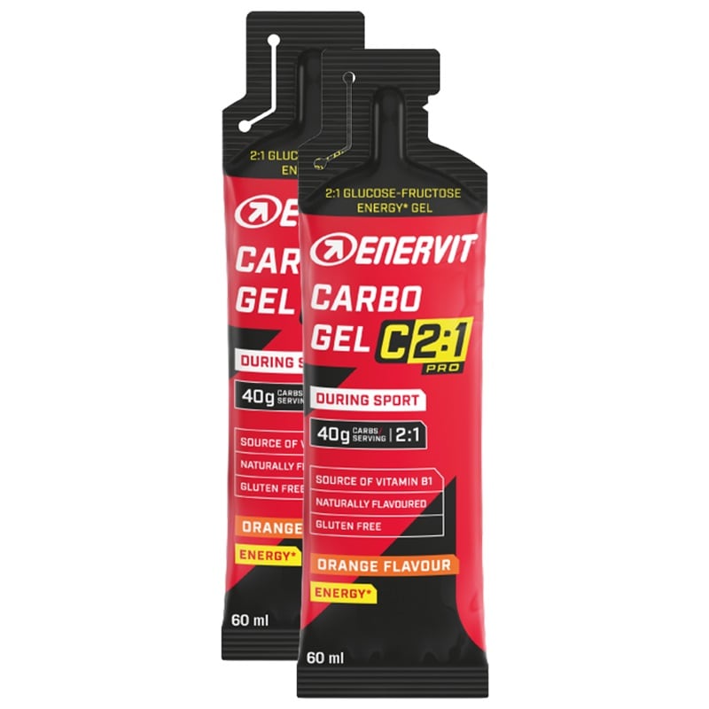 Enervit Sport - Sport Carbo Gel C2:1PRO - Energiegel - 2 x 60 ml - Orange