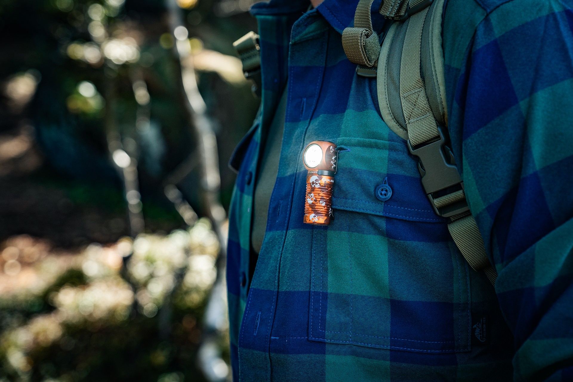 Olight - Perun 3 Mini Cool White Ghost Blaze - Stirn- und Winkeltaschenlampe mit Stirnband - 1250 Lumen