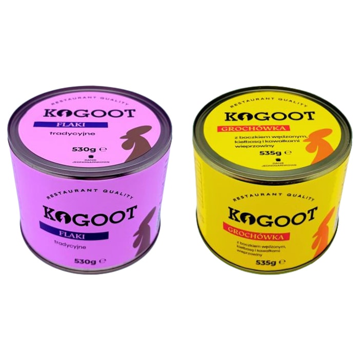 Kogoot - Konservierte Lebensmittel Traditionelle Kutteln 530 g, Erbsensuppe 535 g