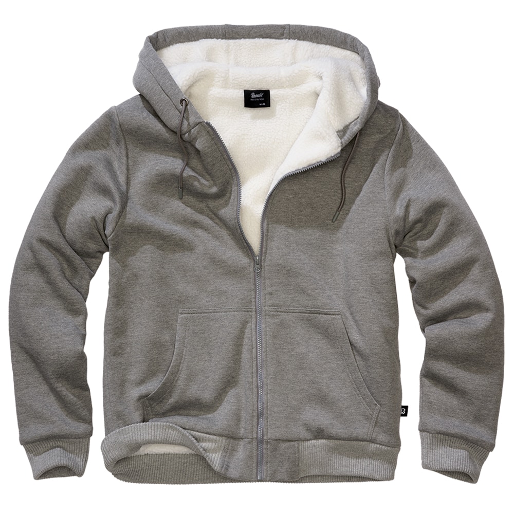 Brandit - Sweatjacket Teddylining Sweatshirt - Dark Grey Melange