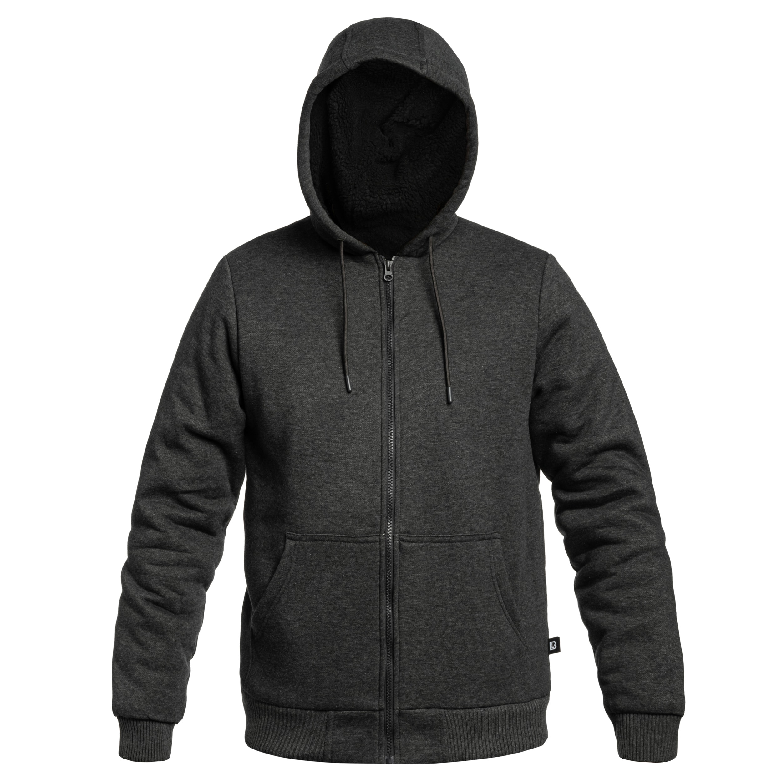Brandit - Sweatjacket Teddylining Sweatshirt - Black Melange