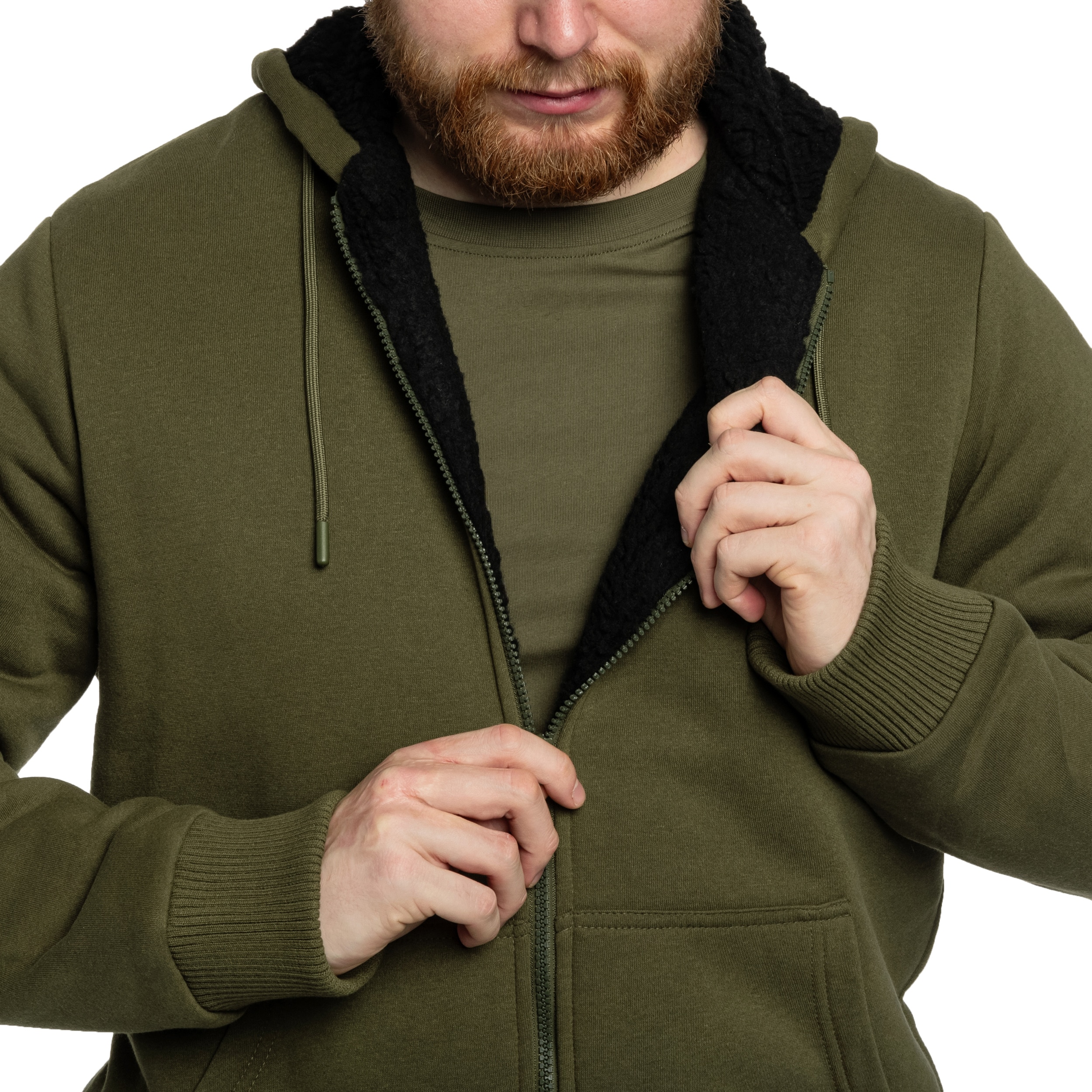 Brandit - Sweatjacket Teddylining Sweatshirt - Olive