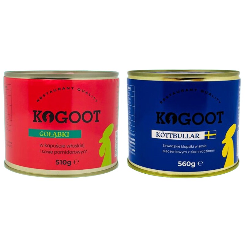 Kogoot - Konservierte Lebensmittel - Gefüllte Kohlrouladen 510 g, Schwedische Fleischbällchen Köttbullar 560 g