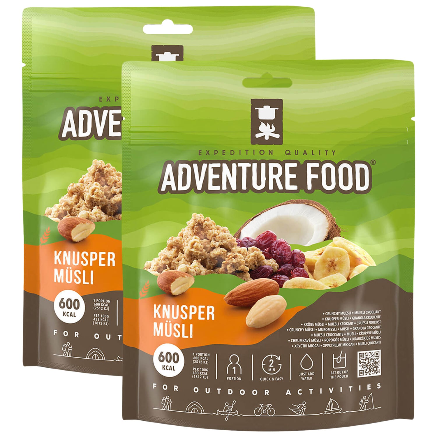 Adventure Food - Gefriergetrocknete Lebensmittel Veganes Müsli 138 g - 2 Stück