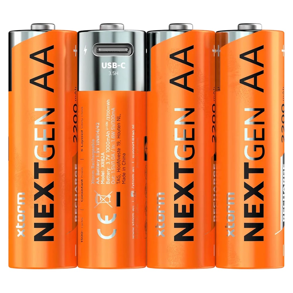 Xtorm - NextGen Rechargeable AA USB-C 2200 mAh Akku 1,5 V - 4 Stk.