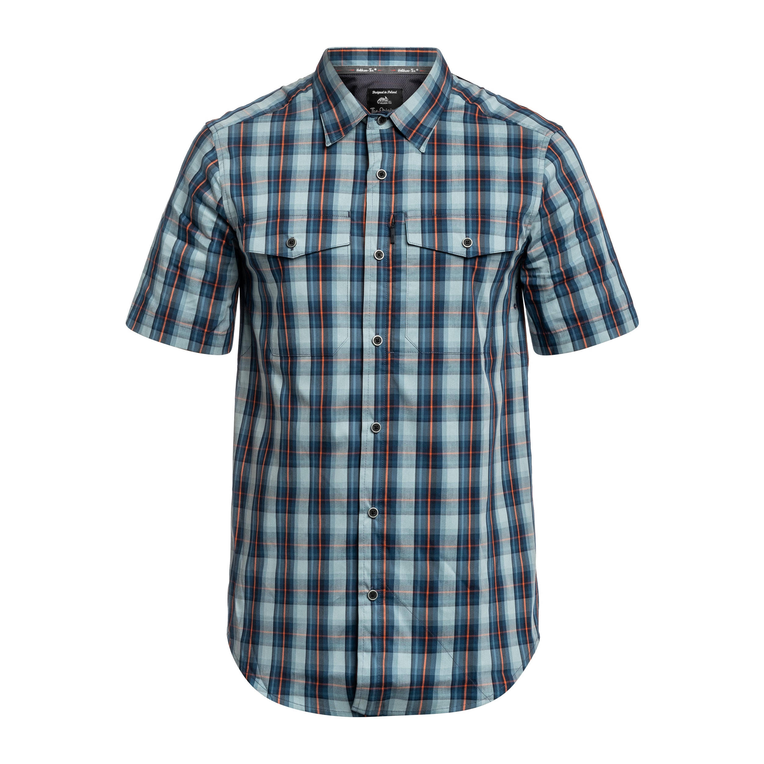 Helikon-Tex - Covert Concealed Carry Short Sleeve Hemd - Sunset Blue Plaid